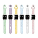 Bracelet de montre en silicone gaufré trèfle à quatre feuilles pour Apple Watch Series, 7 45mm / 6&SE&5&4 44mm / 3&2&1 42mm, 7 41mm / 6&SE&5&4 40mm / 3&2&1 38mm