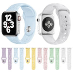 Bracelet de montre en silicone gaufré trèfle à quatre feuilles pour Apple Watch Series, 7 45mm / 6&SE&5&4 44mm / 3&2&1 42mm, 7 41mm / 6&SE&5&4 40mm / 3&2&1 38mm