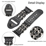 Bracelet de Montre en Cuir Véritable pour Homme pour Apple Watch Series, 7 41mm / 6&SE&5&4 40mm / 3&2&1 38mm, 7 45mm / 6&SE&5&4 44mm / 3&2&1 42mm