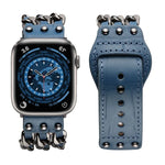 Bracelet de Montre en Cuir Véritable pour Homme pour Apple Watch Series, 7 41mm / 6&SE&5&4 40mm / 3&2&1 38mm, 7 45mm / 6&SE&5&4 44mm / 3&2&1 42mm