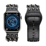 Bracelet de Montre en Cuir Véritable pour Homme pour Apple Watch Series, 7 41mm / 6&SE&5&4 40mm / 3&2&1 38mm, 7 45mm / 6&SE&5&4 44mm / 3&2&1 42mm
