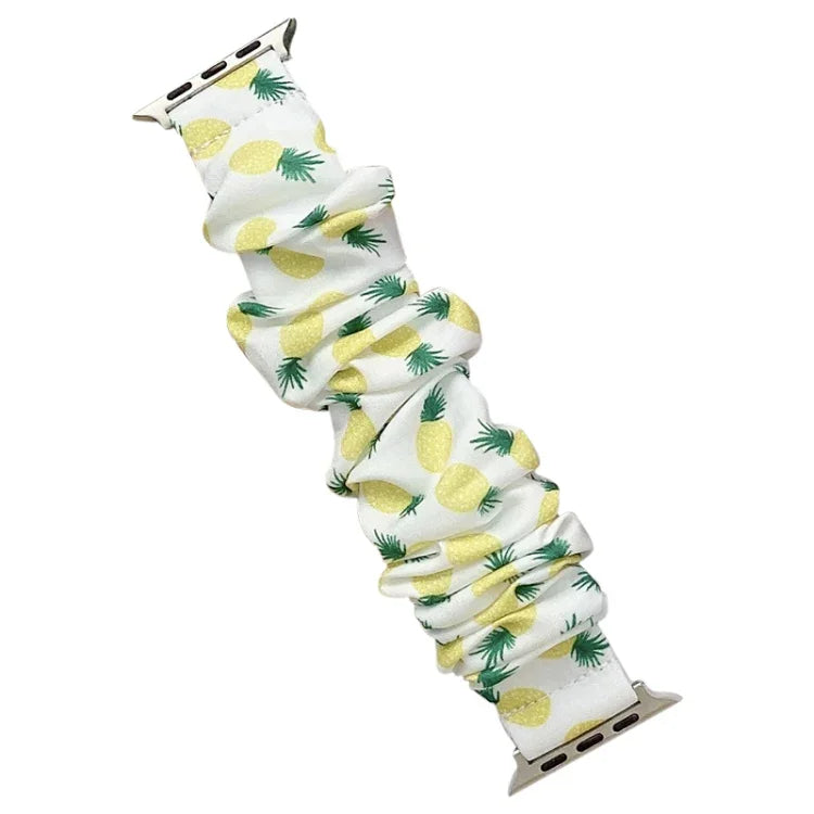 Bracelet de montre extensible en tissu à boucle unique motif fruits pour Apple Watch Series, 7 41mm / 6&SE&5&4 40mm / 3&2&1 38mm, 7 45mm / 6&SE&5&4 44mm / 3&2&1 42mm