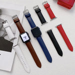 Bracelet de montre en cuir brillant pour Apple Watch Series, 7 41 mm / 6&SE&5&4 40 mm / 3&2&1 38 mm, 7 45 mm / 6&SE&5&4 44 mm / 3&2&1 42 mm