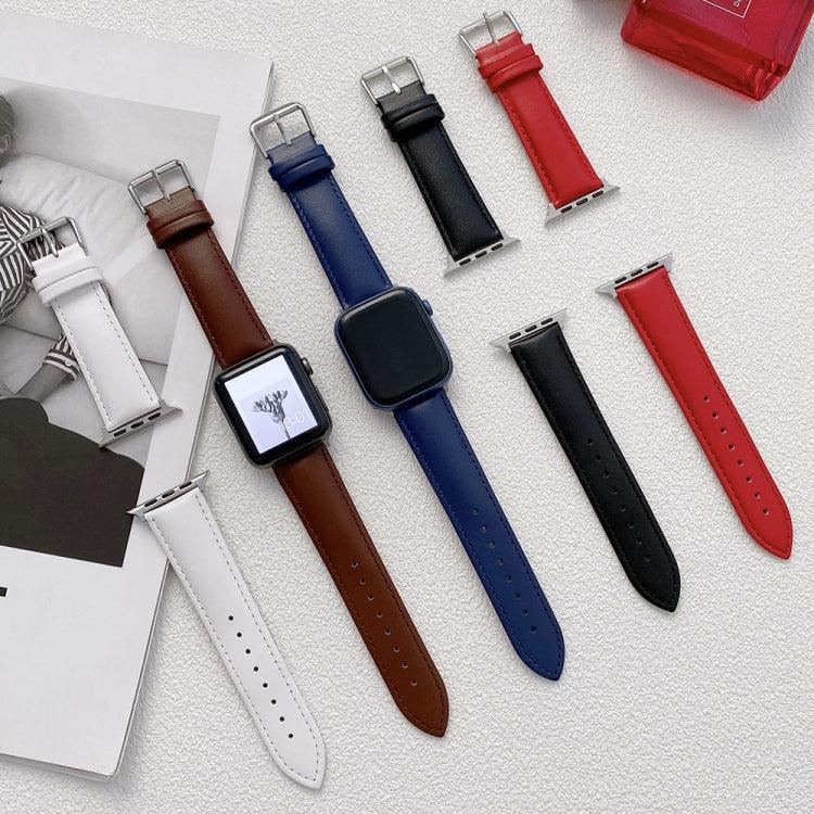 Bracelet de montre en cuir brillant pour Apple Watch Series, 7 41 mm / 6&SE&5&4 40 mm / 3&2&1 38 mm, 7 45 mm / 6&SE&5&4 44 mm / 3&2&1 42 mm