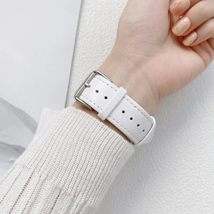 Bracelet de montre en cuir brillant pour Apple Watch Series, 7 41 mm / 6&SE&5&4 40 mm / 3&2&1 38 mm, 7 45 mm / 6&SE&5&4 44 mm / 3&2&1 42 mm