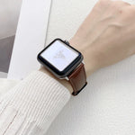 Bracelet de montre en cuir brillant pour Apple Watch Series, 7 41 mm / 6&SE&5&4 40 mm / 3&2&1 38 mm, 7 45 mm / 6&SE&5&4 44 mm / 3&2&1 42 mm