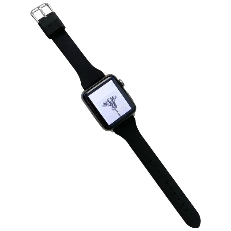 Small Waist Silicone Watchband For Apple Watch Series, 7 41mm / 6&SE&5&4 40mm / 3&2&1 38mm, 7 45mm / 6&SE&5&4 44mm / 3&2&1 42mm
