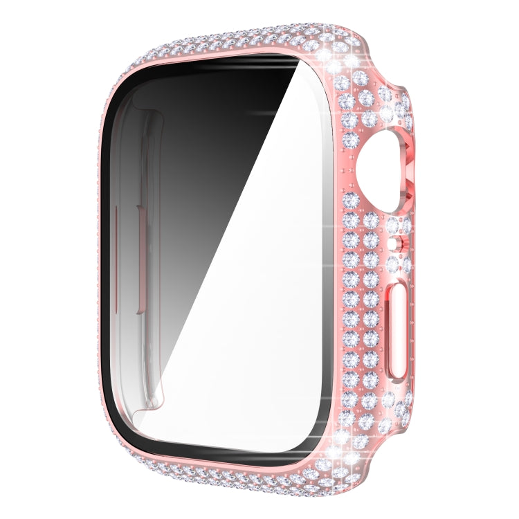 Coque de montre en PC diamant + verre trempé pour Apple Watch Series, 7 41mm, 7 45mm
