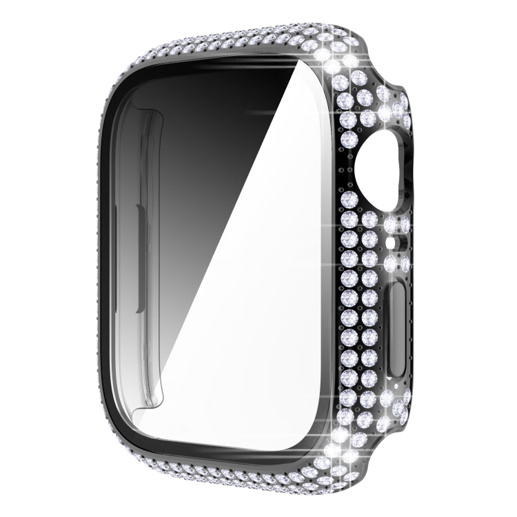 Coque de montre en PC diamant + verre trempé pour Apple Watch Series, 7 41mm, 7 45mm