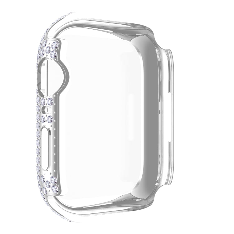 Coque de montre en PC diamant + verre trempé pour Apple Watch Series, 7 41mm, 7 45mm