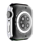 Coque de montre en PC diamant + verre trempé pour Apple Watch Series, 7 41mm, 7 45mm