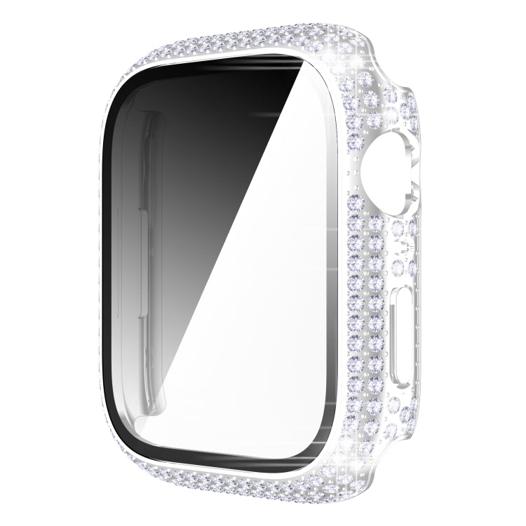 Coque de montre en PC diamant + verre trempé pour Apple Watch Series, 7 41mm, 7 45mm