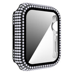 Coque de montre en PC diamant + verre trempé pour Apple Watch Series, 6&SE&5&4 40mm, 6&SE&5&4 44mm