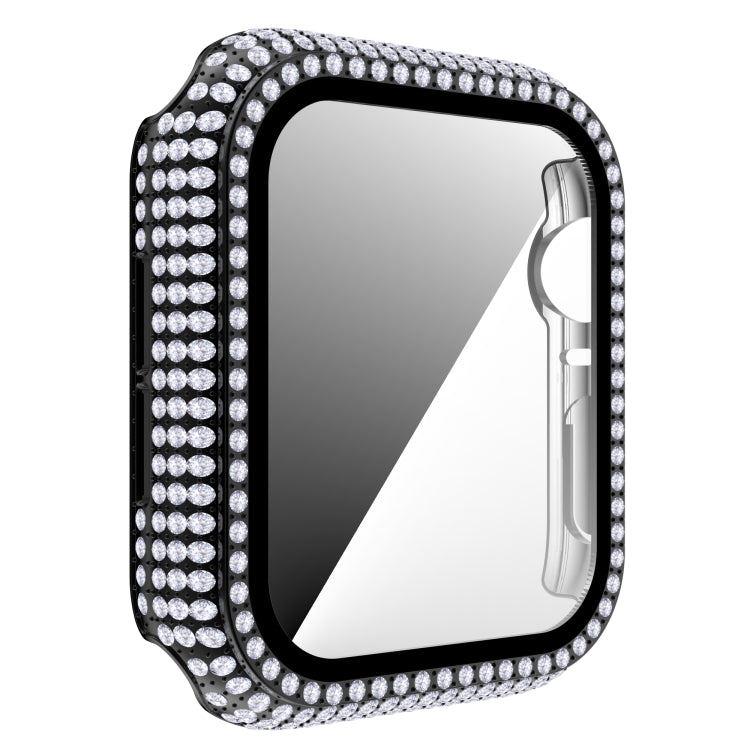 Coque de montre en PC diamant + verre trempé pour Apple Watch Series, 6&SE&5&4 40mm, 6&SE&5&4 44mm