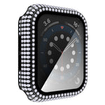 Coque de montre en PC diamant + verre trempé pour Apple Watch Series, 6&SE&5&4 40mm, 6&SE&5&4 44mm