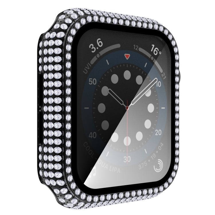 Coque de montre en PC diamant + verre trempé pour Apple Watch Series, 6&SE&5&4 40mm, 6&SE&5&4 44mm
