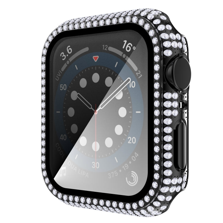 Coque de montre en PC diamant + verre trempé pour Apple Watch Series, 6&SE&5&4 40mm, 6&SE&5&4 44mm
