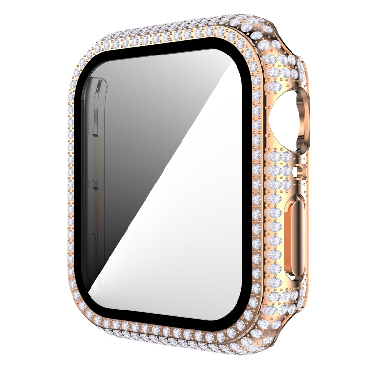 Coque de montre en PC diamant + verre trempé pour Apple Watch Series, 6&SE&5&4 40mm, 6&SE&5&4 44mm