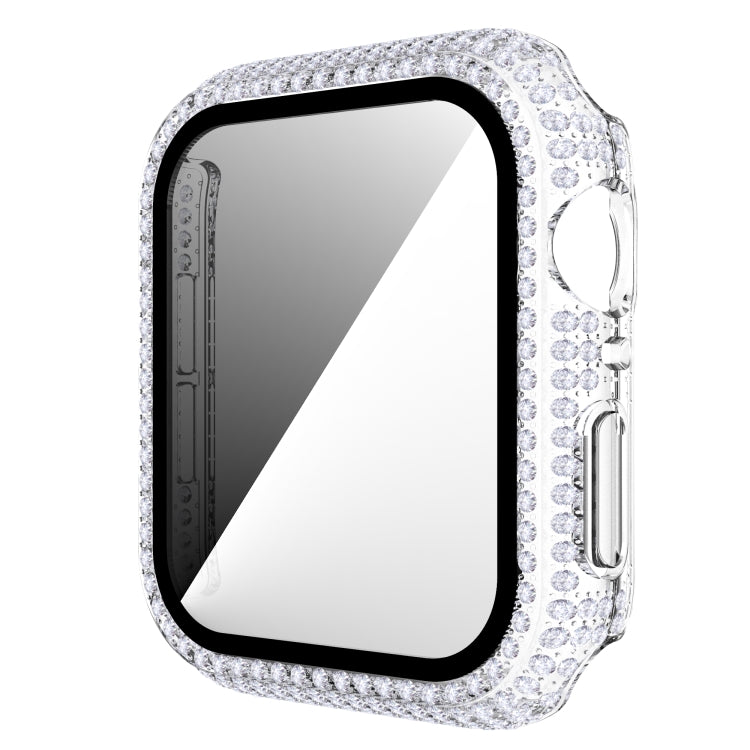 Coque de montre en PC diamant + verre trempé pour Apple Watch Series, 6&SE&5&4 40mm, 6&SE&5&4 44mm