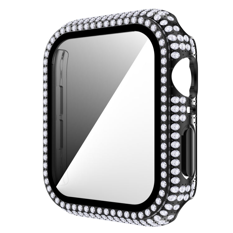 Coque de montre en PC diamant + verre trempé pour Apple Watch Series, 6&SE&5&4 40mm, 6&SE&5&4 44mm