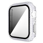 Coque de montre en PC diamant + verre trempé pour Apple Watch Series, 6&SE&5&4 40mm, 6&SE&5&4 44mm