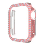 Boîtier de montre PC avec diamants double rangée pour Apple Watch Series 7 41 mm, 7 45 mm