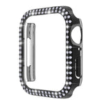 Boîtier de montre PC avec diamants double rangée pour Apple Watch Series 7 41 mm, 7 45 mm