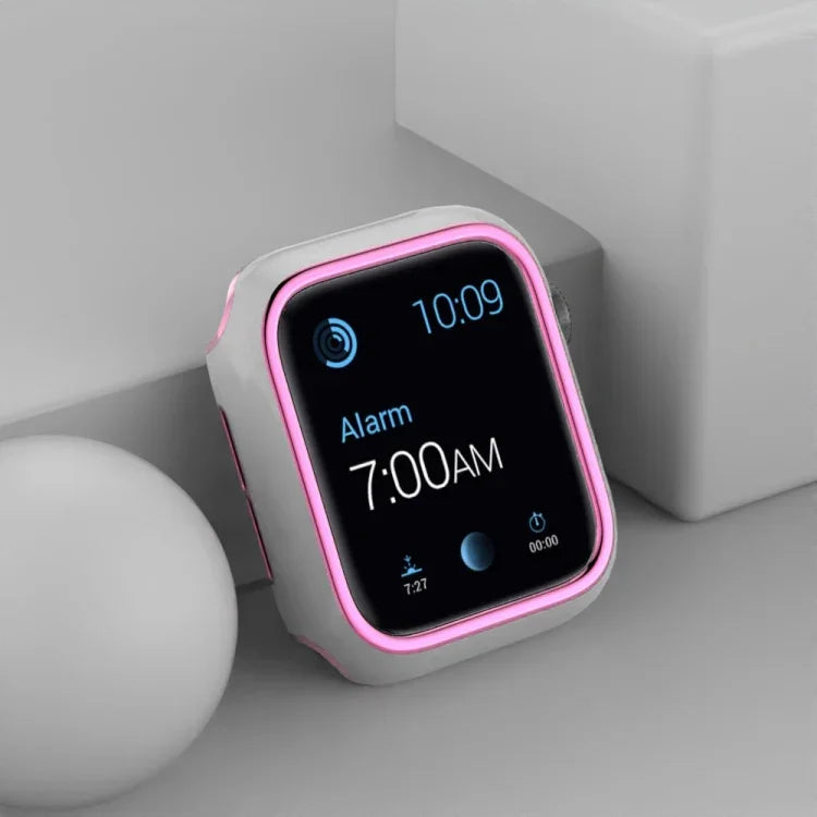 Coque de montre en PC bicolore plaquée pour Apple Watch Series, 6&SE&5&4 40mm, 6&SE&5&4 44mm