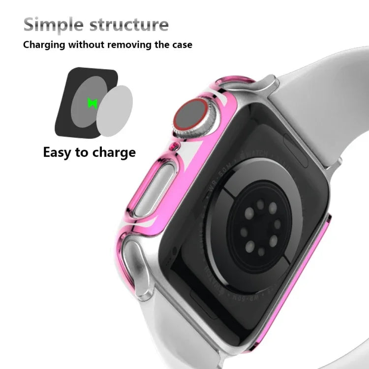 Coque de montre en PC bicolore plaquée pour Apple Watch Series, 6&SE&5&4 40mm, 6&SE&5&4 44mm