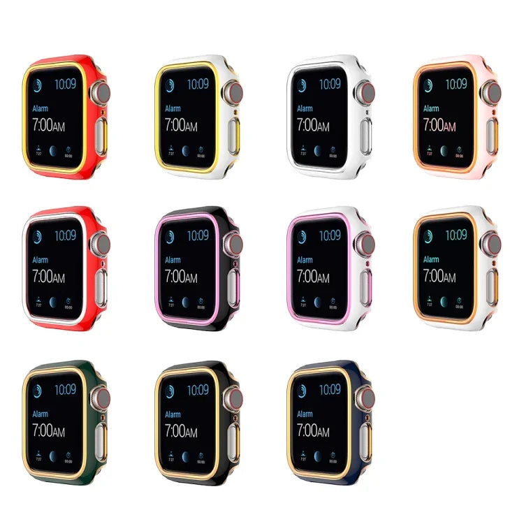 Coque de montre en PC bicolore plaquée pour Apple Watch Series, 6&SE&5&4 40mm, 6&SE&5&4 44mm