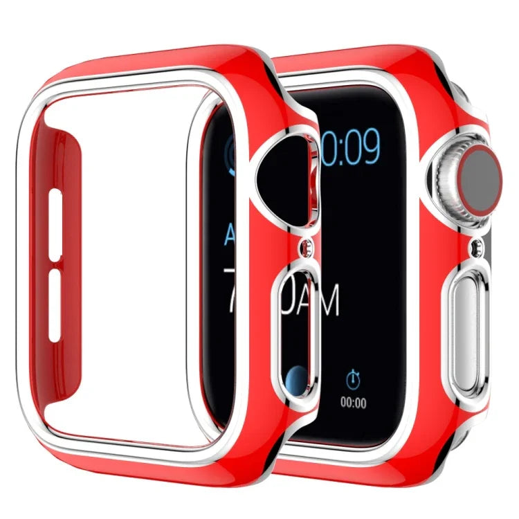 Coque de montre en PC bicolore plaquée pour Apple Watch Series, 6&SE&5&4 40mm, 6&SE&5&4 44mm