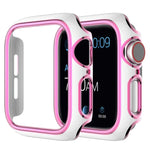 Coque de montre en PC bicolore plaquée pour Apple Watch Series, 6&SE&5&4 40mm, 6&SE&5&4 44mm
