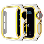 Coque de montre en PC bicolore plaquée pour Apple Watch Series, 6&SE&5&4 40mm, 6&SE&5&4 44mm