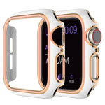 Coque de montre en PC bicolore plaquée pour Apple Watch Series, 6&SE&5&4 40mm, 6&SE&5&4 44mm
