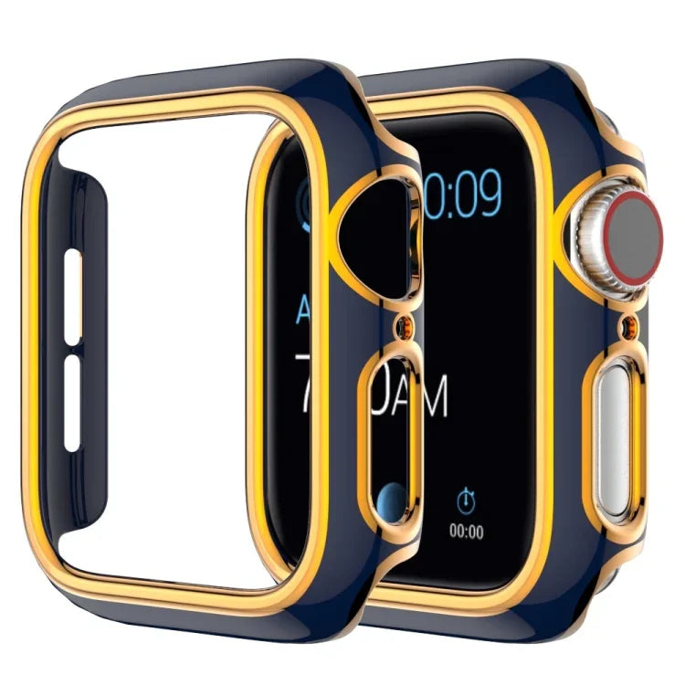Coque de montre en PC bicolore plaquée pour Apple Watch Series, 6&SE&5&4 40mm, 6&SE&5&4 44mm