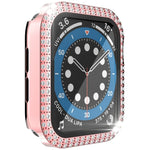Coque de montre double rangée en PC diamant + verre trempé pour Apple Watch Series, 6&SE&5&4 40mm, 6&SE&5&4 44mm, 6&SE&5&4 40mm / 3&2&1 38mm