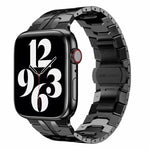 Bracelet de montre en métal avec boucle papillon pour Apple Watch Series, 7 41mm / 6&SE&5&4 40mm / 3&2&1 38mm, 7 45mm / 6&SE&5&4 44mm / 3&2&1 42mm