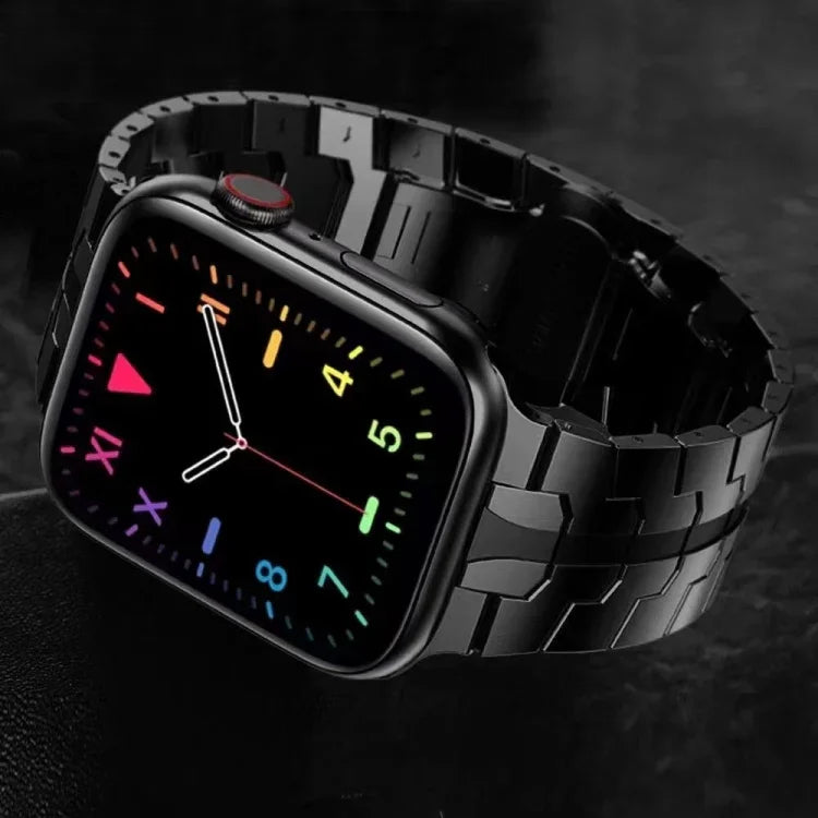 Bracelet de montre en métal avec boucle papillon pour Apple Watch Series, 7 41mm / 6&SE&5&4 40mm / 3&2&1 38mm, 7 45mm / 6&SE&5&4 44mm / 3&2&1 42mm