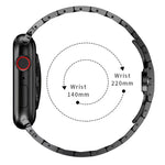 Bracelet de montre en métal avec boucle papillon pour Apple Watch Series, 7 41mm / 6&SE&5&4 40mm / 3&2&1 38mm, 7 45mm / 6&SE&5&4 44mm / 3&2&1 42mm