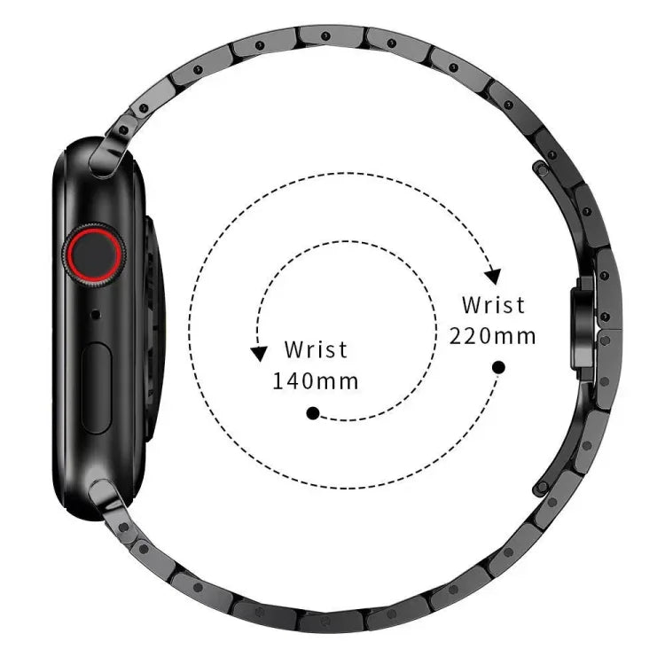 Bracelet de montre en métal avec boucle papillon pour Apple Watch Series, 7 41mm / 6&SE&5&4 40mm / 3&2&1 38mm, 7 45mm / 6&SE&5&4 44mm / 3&2&1 42mm