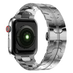 Bracelet de montre en métal avec boucle papillon pour Apple Watch Series, 7 41mm / 6&SE&5&4 40mm / 3&2&1 38mm, 7 45mm / 6&SE&5&4 44mm / 3&2&1 42mm