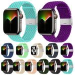 Bracelet en nylon tressé pour Apple Watch Series, 7 41mm / 6&SE&5&4 40mm / 3&2&1 38mm, 7 45mm / 6&SE&5&4 44mm / 3&2&1 42mm
