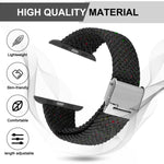 Bracelet en nylon tressé pour Apple Watch Series, 7 41mm / 6&SE&5&4 40mm / 3&2&1 38mm, 7 45mm / 6&SE&5&4 44mm / 3&2&1 42mm