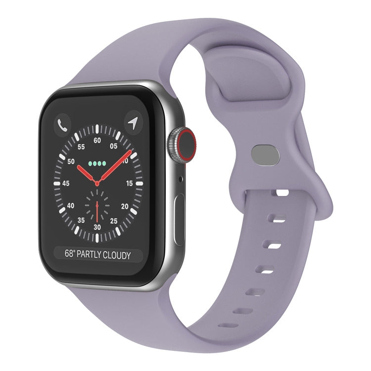 Bracelet de montre en silicone à boucle papillon, Taille : S Pour Apple Watch Series, 7 41 mm / 6&SE&5&4 40 mm / 3&2&1 38 mm