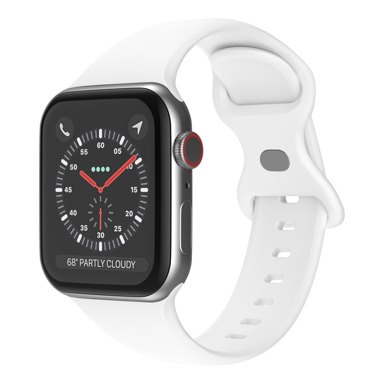 Bracelet de montre en silicone à boucle papillon, taille : L pour Apple Watch Series 7 41 mm / 6&SE&5&4 40 mm / 3&2&1 38 mm