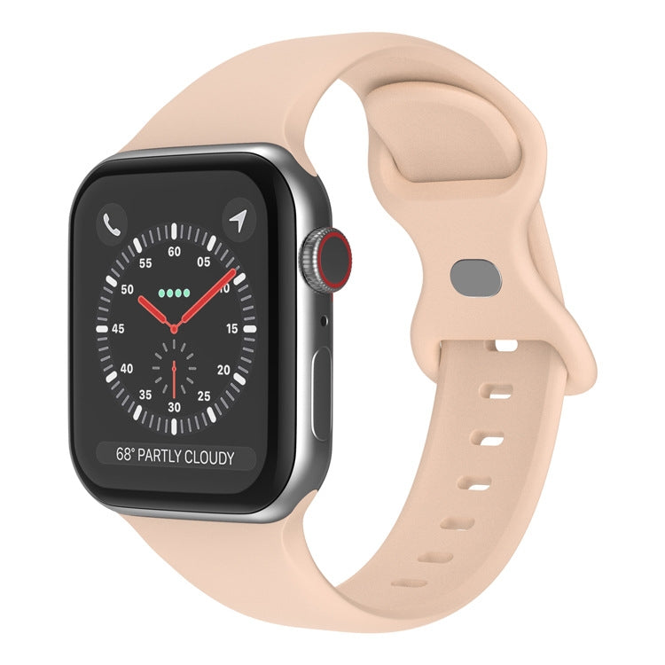 Bracelet de montre en silicone à boucle papillon, taille : L pour Apple Watch Series 7 41 mm / 6&SE&5&4 40 mm / 3&2&1 38 mm