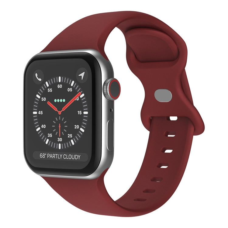 Bracelet de montre en silicone à boucle papillon, taille : L pour Apple Watch Series 7 41 mm / 6&SE&5&4 40 mm / 3&2&1 38 mm