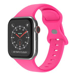 Bracelet de montre en silicone à boucle papillon, taille : L pour Apple Watch Series 7 41 mm / 6&SE&5&4 40 mm / 3&2&1 38 mm