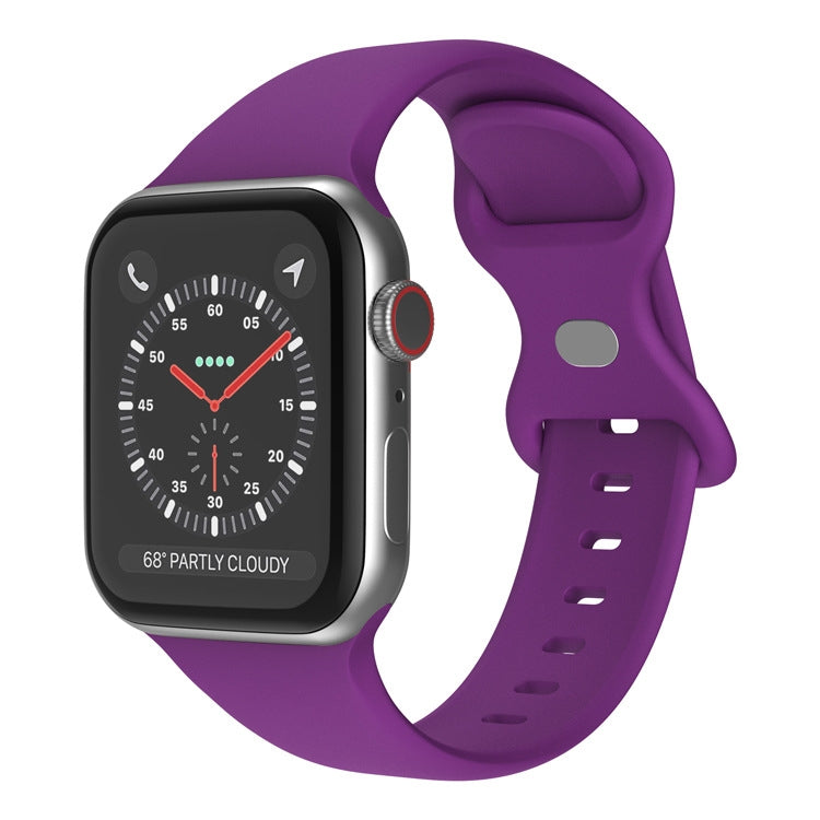 Bracelet de montre en silicone à boucle papillon, taille : L pour Apple Watch Series 7 41 mm / 6&SE&5&4 40 mm / 3&2&1 38 mm