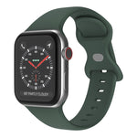 Bracelet de montre en silicone à boucle papillon, taille : L pour Apple Watch Series 7 41 mm / 6&SE&5&4 40 mm / 3&2&1 38 mm